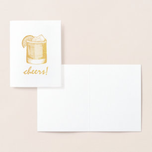 Tarjeta Con Relieve Metalizado Felicitaciones a Margarita Cocktail Glass