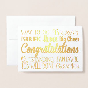 Tarjeta Con Relieve Metalizado Felicitaciones - Felicitaciones - Trabajo bien hec