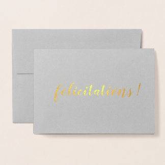 Tarjeta Con Relieve Metalizado Félicitaciones Franceses Felicitaciones Guión de b