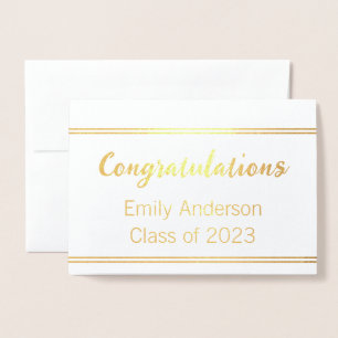 Tarjeta Con Relieve Metalizado Felicitaciones Graduate Name Class de 2023