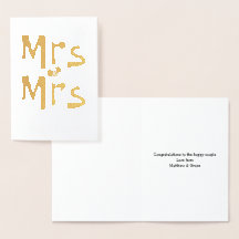 Felicitaciones por la boda de Sra. y Sra.