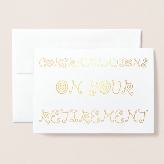 Tarjeta Con Relieve Metalizado Felicitaciones por su jubilación (Anverso con sobre)