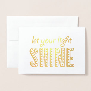 Tarjeta Con Relieve Metalizado Felicitaciones - Que tu luz brille oro