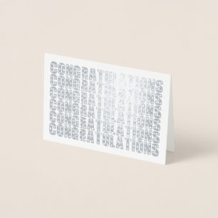 Tarjeta Con Relieve Metalizado Felicitaciones simples y elegantes