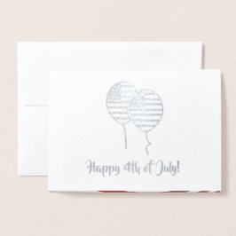 Tarjeta Con Relieve Metalizado Feliz 4 de julio. Corporación Patriótica