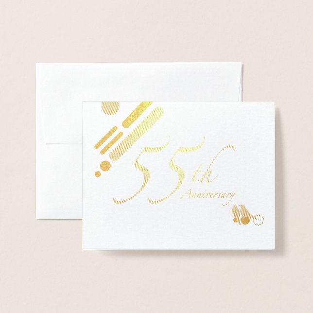 Tarjeta Con Relieve Metalizado Feliz 55° Aniversario de las Aves del Mod (Anverso con sobre)