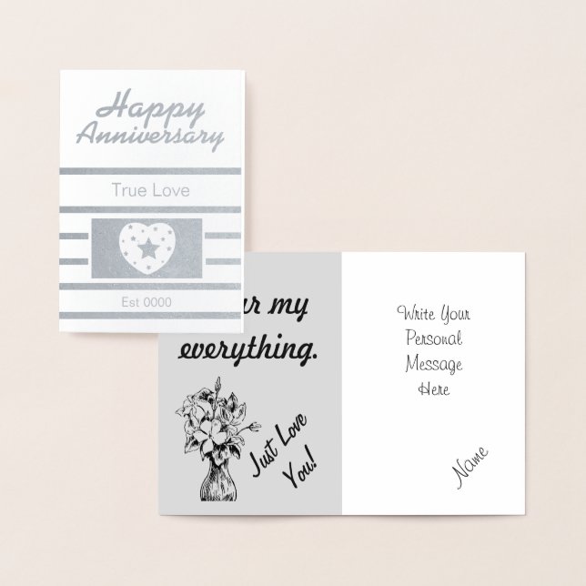 Tarjeta Con Relieve Metalizado Feliz Aniversario (Demostración)