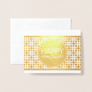 Tarjeta Con Relieve Metalizado Feliz aniversario de CinderStripe