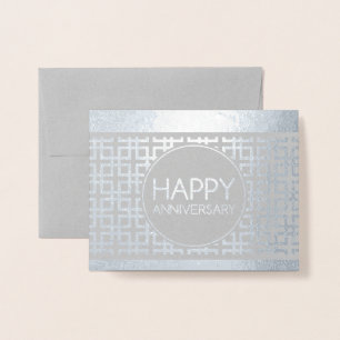 Tarjeta Con Relieve Metalizado Feliz aniversario de CinderStripe