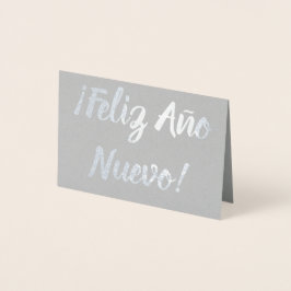 Tarjeta Con Relieve Metalizado ¡Feliz Año Nuevo!