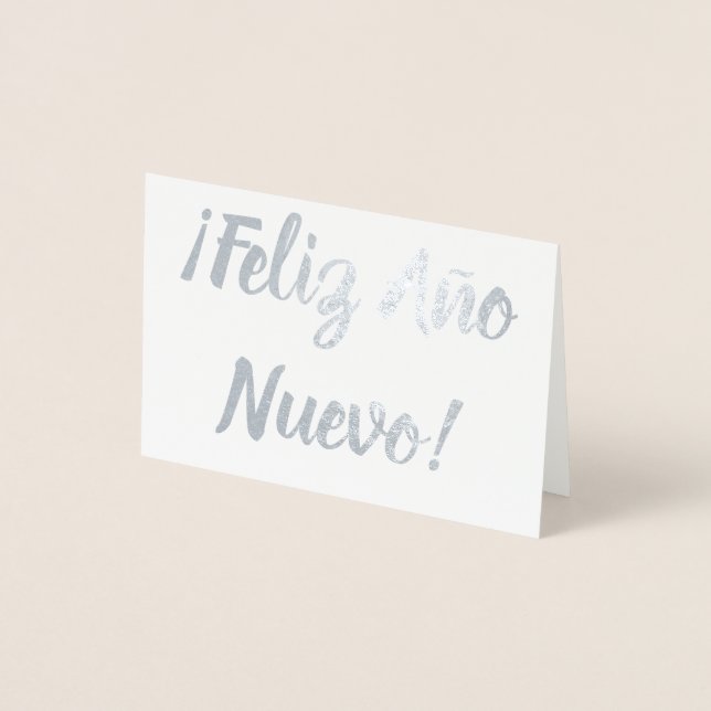 Tarjeta Con Relieve Metalizado ¡Feliz Año Nuevo! (Anverso)