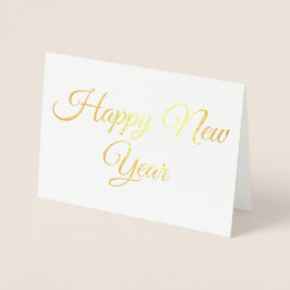 Tarjeta Con Relieve Metalizado Feliz Año Nuevo