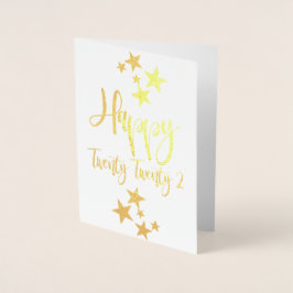 Tarjeta Con Relieve Metalizado Feliz Año Nuevo 2022