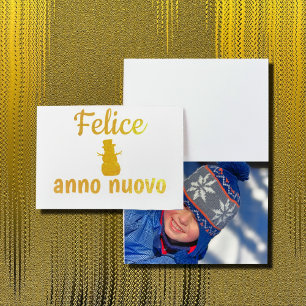 Tarjeta Con Relieve Metalizado Feliz Año Nuevo - en italiano