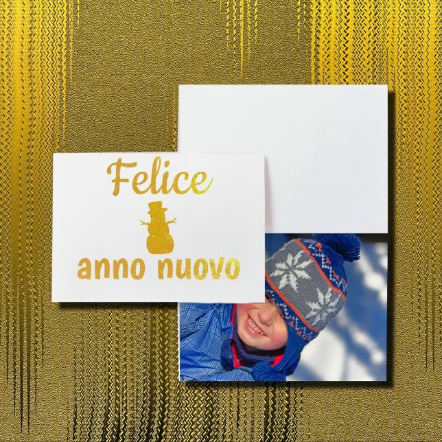 Tarjeta Con Relieve Metalizado Feliz Año Nuevo - en italiano (Subido por el creador)