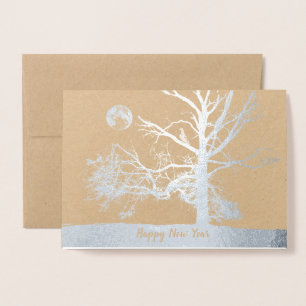 Tarjeta Con Relieve Metalizado Feliz Año Nuevo:  Parque de la perspectiva,