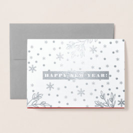 Tarjeta Con Relieve Metalizado Feliz Año Nuevo. Personalizado Photo Luxury