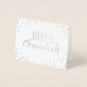 Tarjeta Con Relieve Metalizado Feliz Chanukah