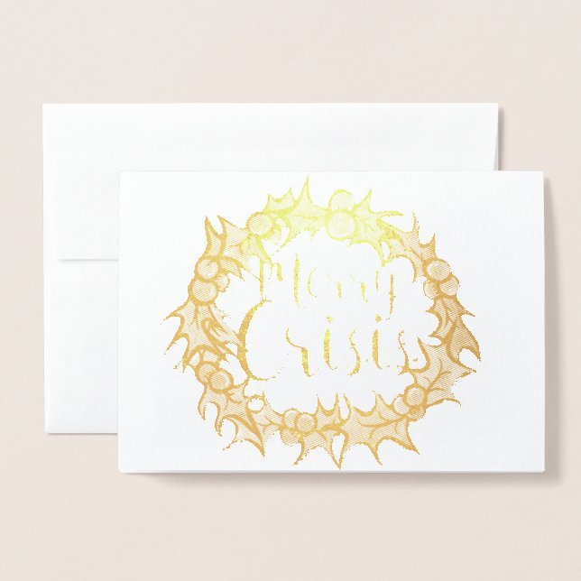 Tarjeta Con Relieve Metalizado Feliz Crisis (Anverso con sobre)