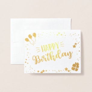 Tarjeta Con Relieve Metalizado Feliz cumpleaños