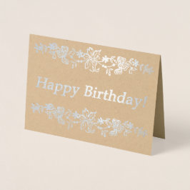 Tarjeta Con Relieve Metalizado ¡Feliz cumpleaños!