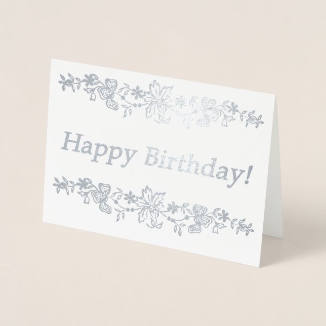 Tarjeta Con Relieve Metalizado ¡Feliz cumpleaños! (Anverso)