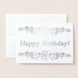 Tarjeta Con Relieve Metalizado ¡Feliz cumpleaños!