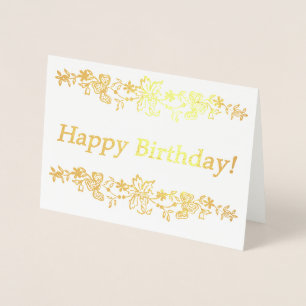 Tarjeta Con Relieve Metalizado ¡Feliz cumpleaños!