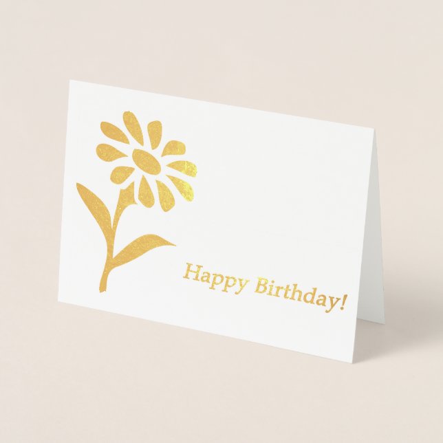 Tarjeta Con Relieve Metalizado ¡Feliz cumpleaños! (Anverso)