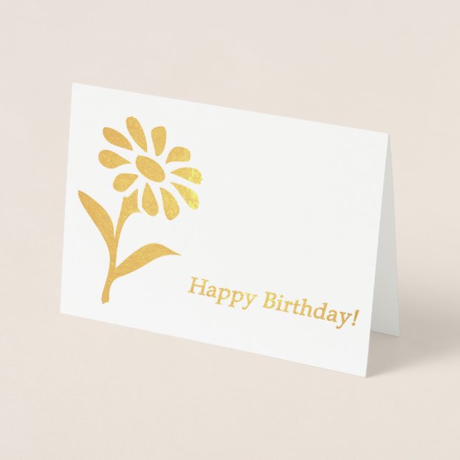 Tarjeta Con Relieve Metalizado ¡Feliz cumpleaños! (Anverso)