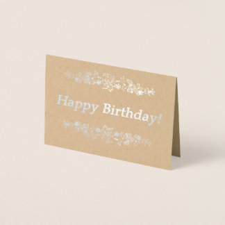 Tarjeta Con Relieve Metalizado ¡Feliz cumpleaños!