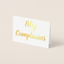 Tarjeta Con Relieve Metalizado Feliz cumpleaños