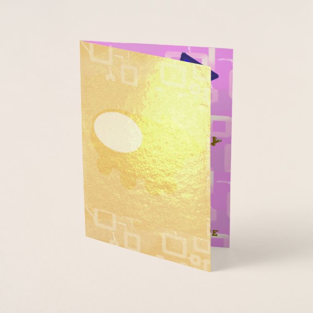 Tarjeta Con Relieve Metalizado Feliz cumpleaños, campeón de la nave espacial Chef (Anverso)