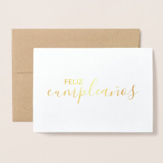 Tarjeta Con Relieve Metalizado Feliz Cumpleaños Elegant Spanish Happy Birthday