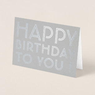 Tarjeta Con Relieve Metalizado "¡Feliz Cumpleaños!" En Blanco Por Dentro