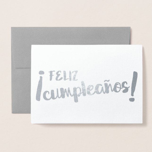 Tarjeta Con Relieve Metalizado Feliz cumpleaños español Felíz brocha de cumpleaño (Anverso con sobre)