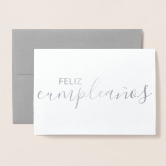 Tarjeta Con Relieve Metalizado Feliz cumpleaños feliz español
