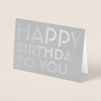 Tarjeta Con Relieve Metalizado "¡Feliz Cumpleaños Para Ti!" Interior en blanco