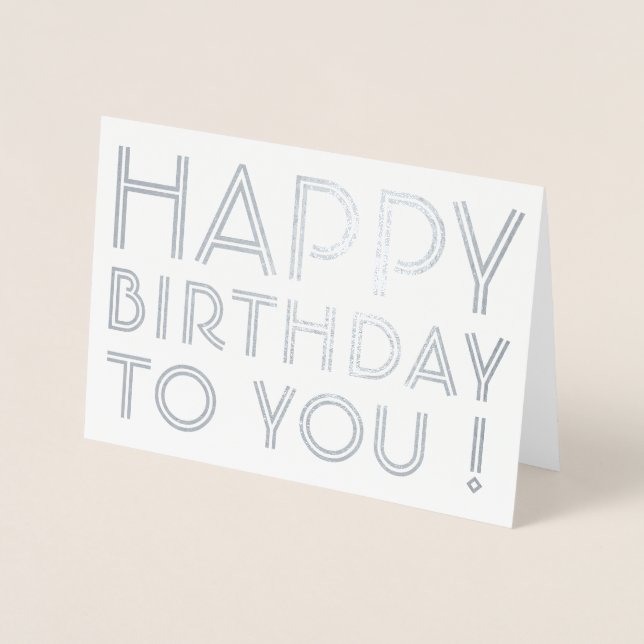 Tarjeta Con Relieve Metalizado "¡Feliz Cumpleaños Para Ti!" Interior en blanco (Anverso)