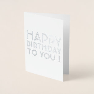 Tarjeta Con Relieve Metalizado Feliz Cumpleaños Para Ti! Interior en Blanco