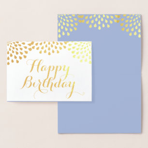 Tarjeta Con Relieve Metalizado Feliz cumpleaños Relieve metalizado dorado elegant