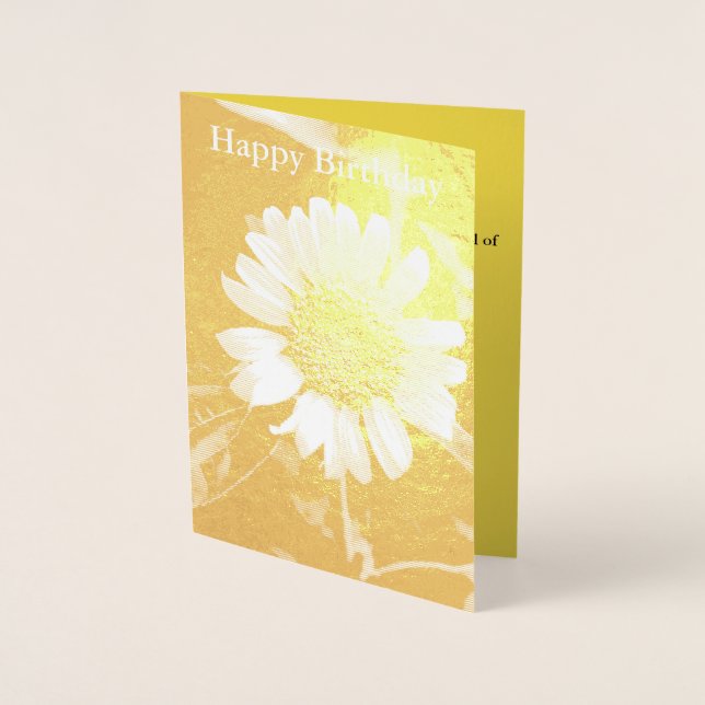 Tarjeta Con Relieve Metalizado Feliz cumpleaños tarjeta de Relieve metalizado dor (Anverso)