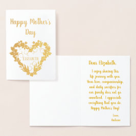 Tarjeta Con Relieve Metalizado Feliz Día de la Madre a mi esposa