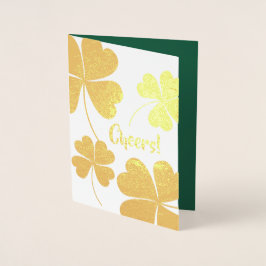 Tarjeta Con Relieve Metalizado Feliz Día de San Patricio. Chica irlandés de Littl