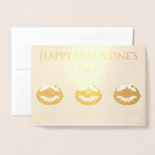 Tarjeta Con Relieve Metalizado Feliz Día de San Valentín
