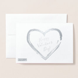 Tarjeta Con Relieve Metalizado Feliz Día de San Valentín Hermoso Clásico Elegante