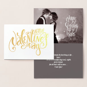 Tarjeta Con Relieve Metalizado Feliz Día de San Valentín tarjeta de Relieve metal