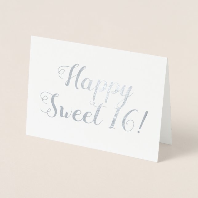 Tarjeta Con Relieve Metalizado ¡Feliz dulce 16! (Anverso)