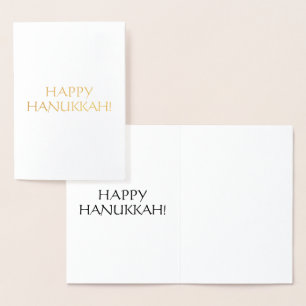 Tarjeta Con Relieve Metalizado Feliz Hanukkah, letras Black int. - plata / oro