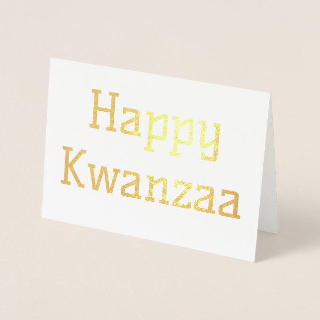 Tarjeta Con Relieve Metalizado Feliz Kwanzaa (Anverso)